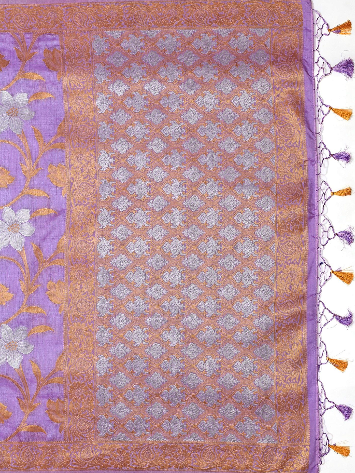 MIMOSA Kanjivaram Style Art silk saree Color: Lavender