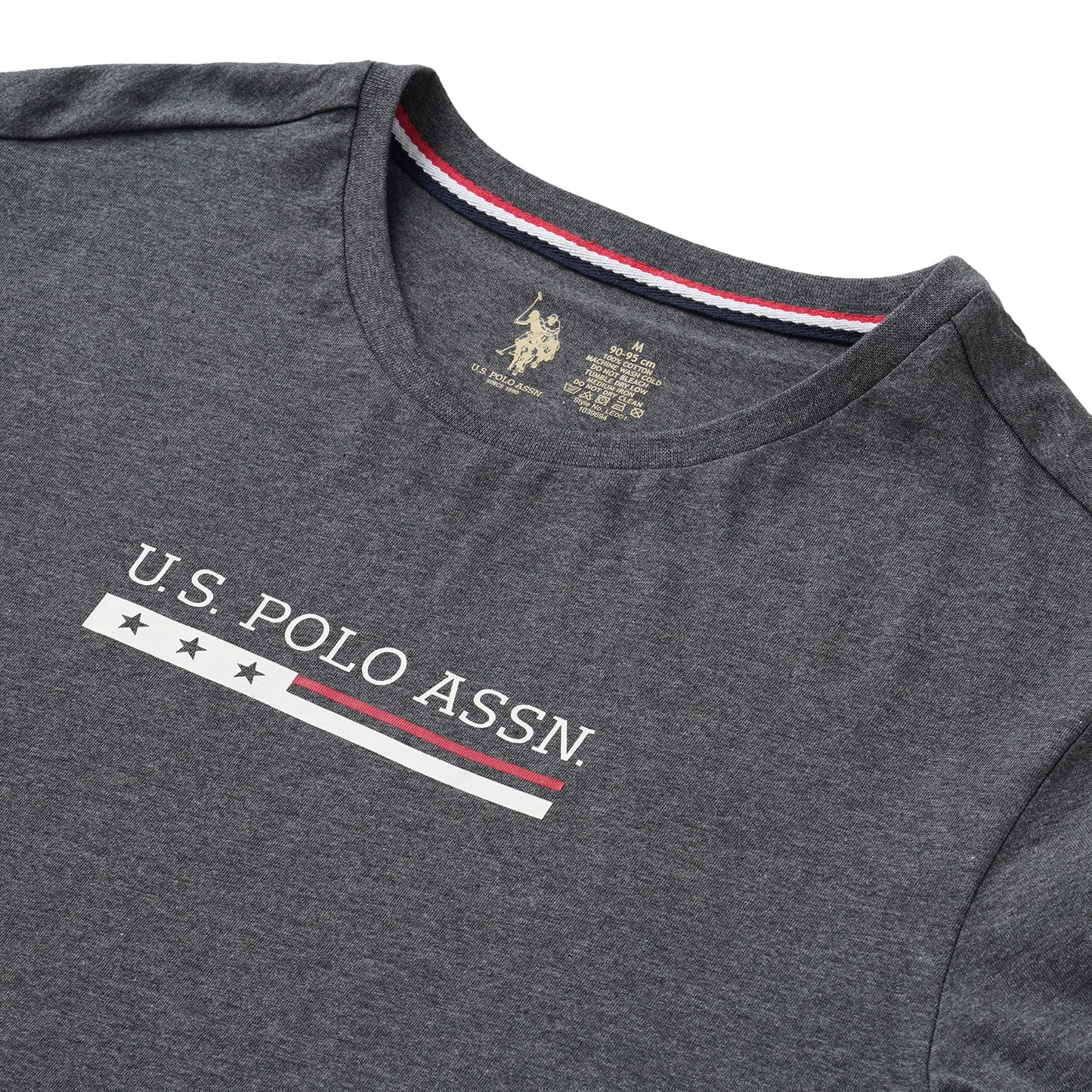 U.S. POLO ASSN. Men Crew Neck Brand Print LE001 Lounge T-Shirt - Pack of 1 (Anthra Mel L)