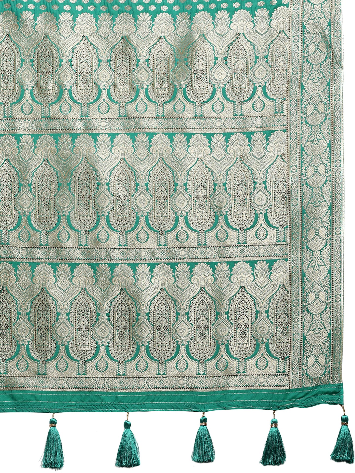 MOHEY Women's Ethnic Saree, All Over Boota, Border with Blouse Piece Traditional Womens Saree for Festival, Wedding, Party (Green)