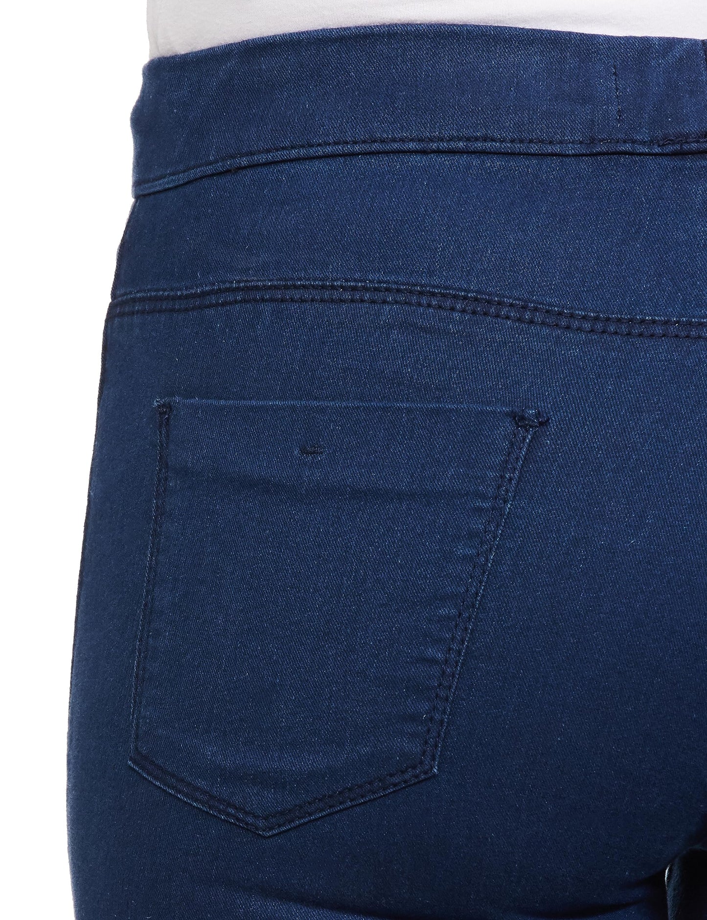 Women Solid Elasticated Waist Jeggings,MID Blue,M