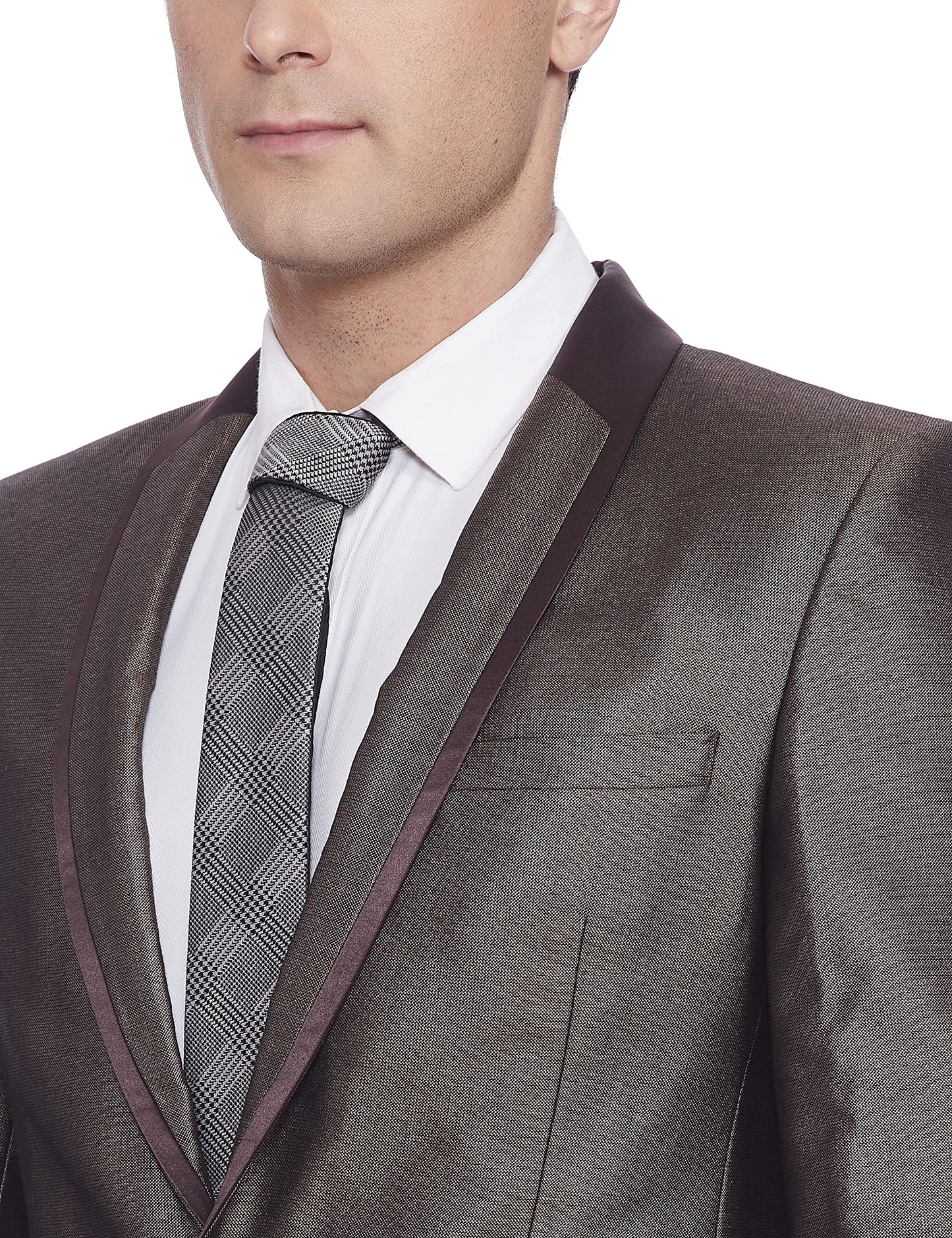 Park Avenue Men's Slim Fit Suit (8907663056745_PMDP03192-O5_104_Medium Brown)