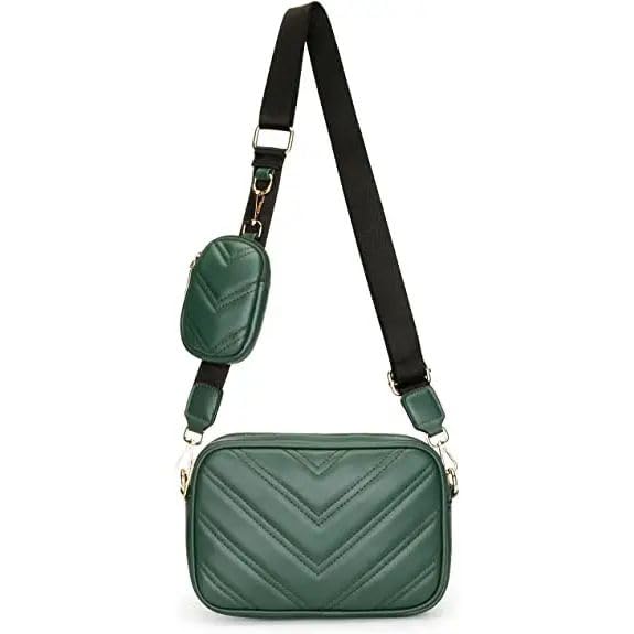 ADISA Women's Girls Cross Body Sling Bag with Pouch (Dark Green) - SaumyasStore
