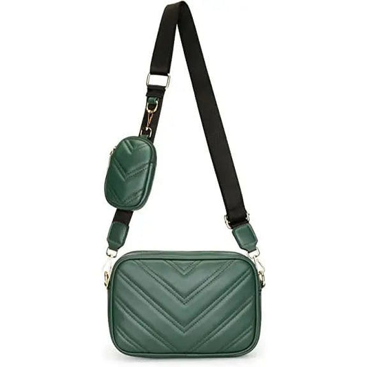 ADISA Women's Girls Cross Body Sling Bag with Pouch (Dark Green) - SaumyasStore