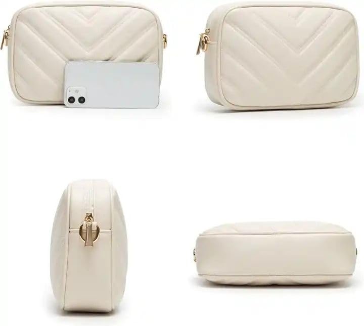 ADISA Women's Girls Cross Body Sling Bag with Pouch (SL5127_Off White) - SaumyasStore