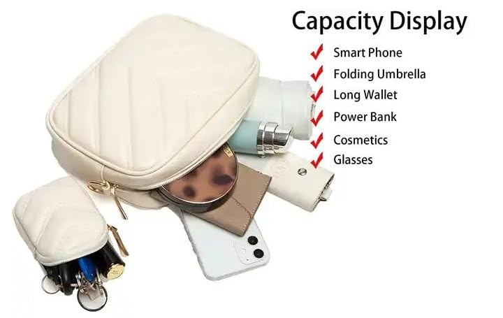 ADISA Women's Girls Cross Body Sling Bag with Pouch (SL5127_Off White) - SaumyasStore