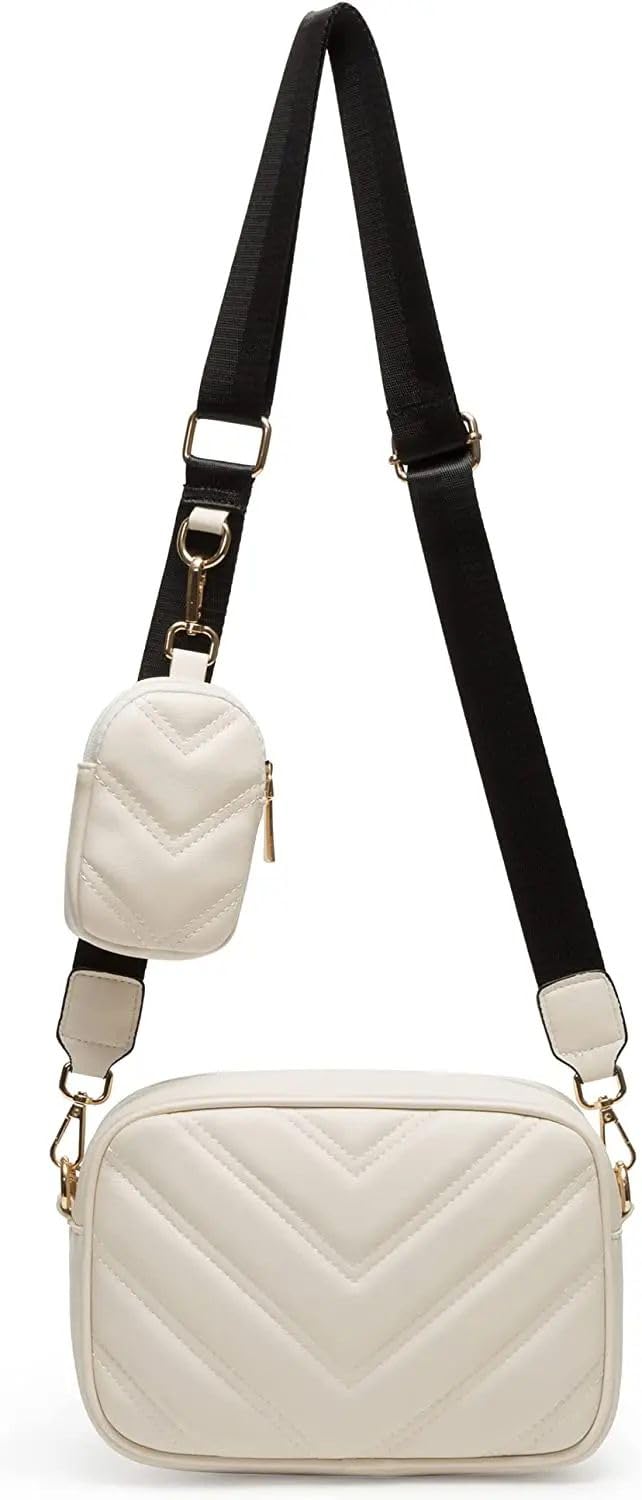 ADISA Women's Girls Cross Body Sling Bag with Pouch (SL5127_Off White) - SaumyasStore