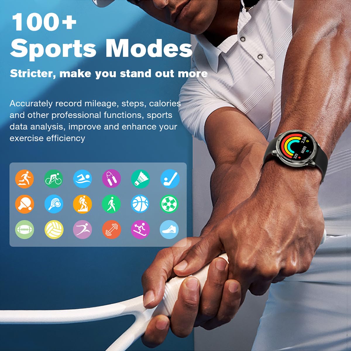 AOLON GTR Ultra Smart Watch (Answer/Make Calls), 1.46’’ IPS Smart Watches for Men Women 100+ Sport Modes Fitness Watch with Blood Oxygen/Sleep/Heart Rate Monitor, IP67 Waterproof Smartwatch SaumyasStore