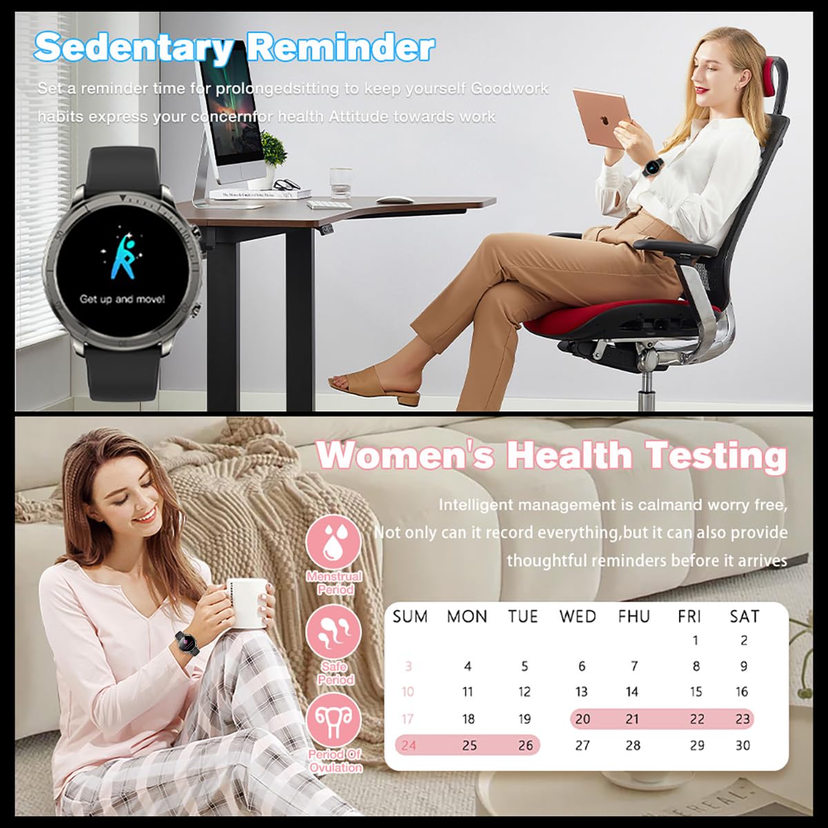 AOLON GTR Ultra Smart Watch (Answer/Make Calls), 1.46’’ IPS Smart Watches for Men Women 100+ Sport Modes Fitness Watch with Blood Oxygen/Sleep/Heart Rate Monitor, IP67 Waterproof Smartwatch SaumyasStore