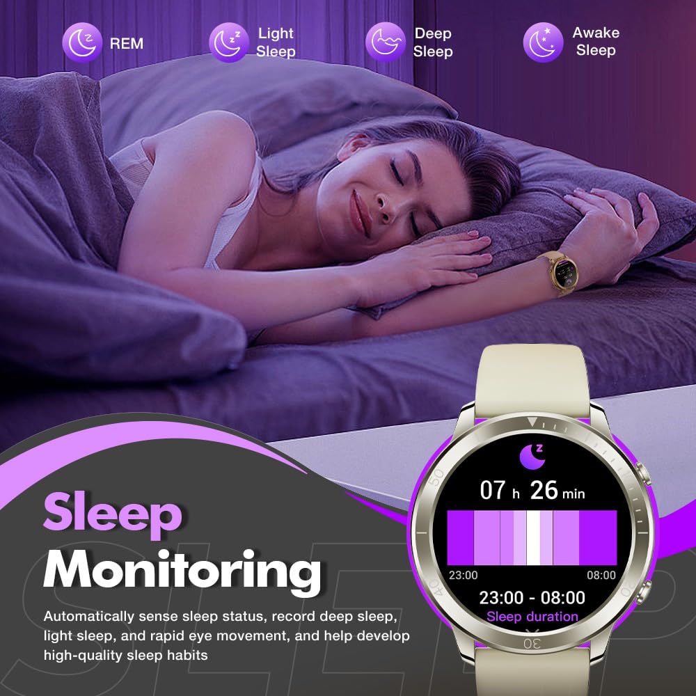 AOLON GTR Ultra Smart Watch (Answer/Make Calls), 1.46’’ IPS Smart Watches for Men Women 100+ Sport Modes Fitness Watch with Blood Oxygen/Sleep/Heart Rate Monitor, IP67 Waterproof Smartwatch SaumyasStore