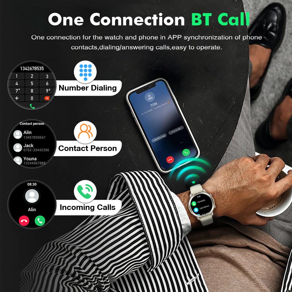 AOLON GTR Ultra Smart Watch (Answer/Make Calls), 1.46’’ IPS Smart Watches for Men Women 100+ Sport Modes Fitness Watch with Blood Oxygen/Sleep/Heart Rate Monitor, IP67 Waterproof Smartwatch SaumyasStore