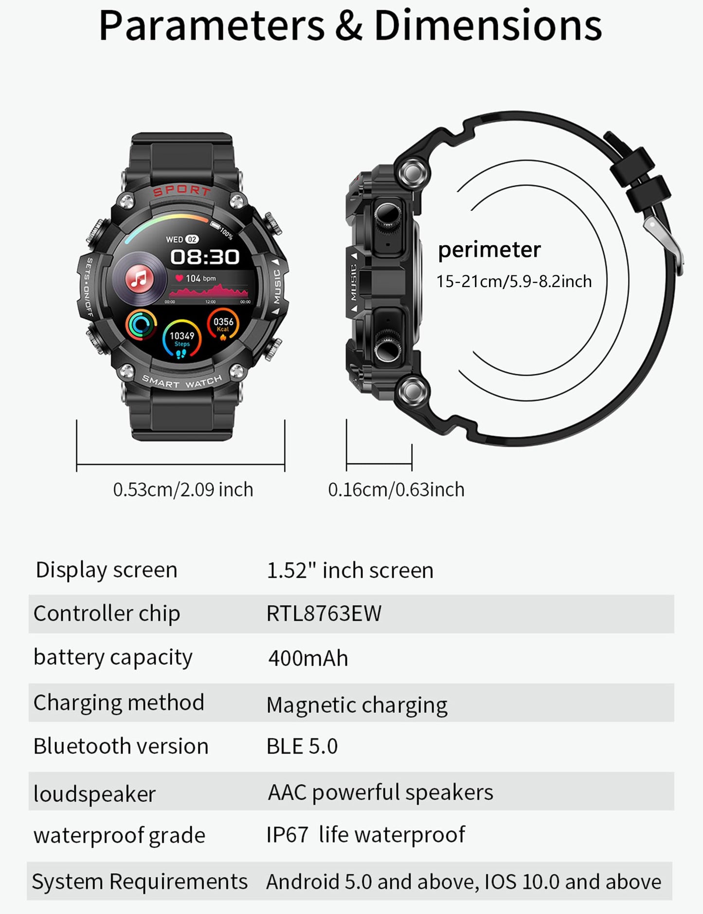 ATEVIX Smart Watch with Earbuds, 1.52" HD Screen Smartwatch for Men, Rugged Military Bluetooth Call Fitness Tracker,3 in 1 Bluetooth Watch with Local Music,Sleep Monitor,Heart Rate SaumyasStore