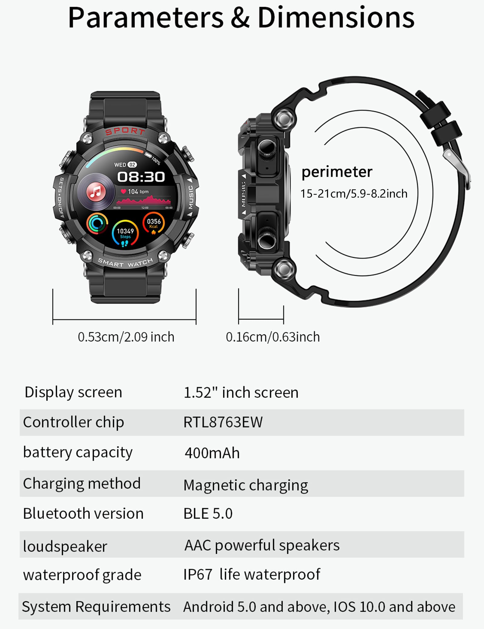 ATEVIX Smart Watch with Earbuds, 1.52" HD Screen Smartwatch for Men, Rugged Military Bluetooth Call Fitness Tracker,3 in 1 Bluetooth Watch with Local Music,Sleep Monitor,Heart Rate SaumyasStore