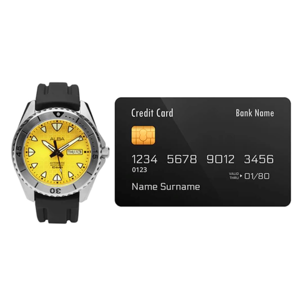 Alba Yellow Patterned Dial Rotating Bezel-AL4587X1 SaumyasStore