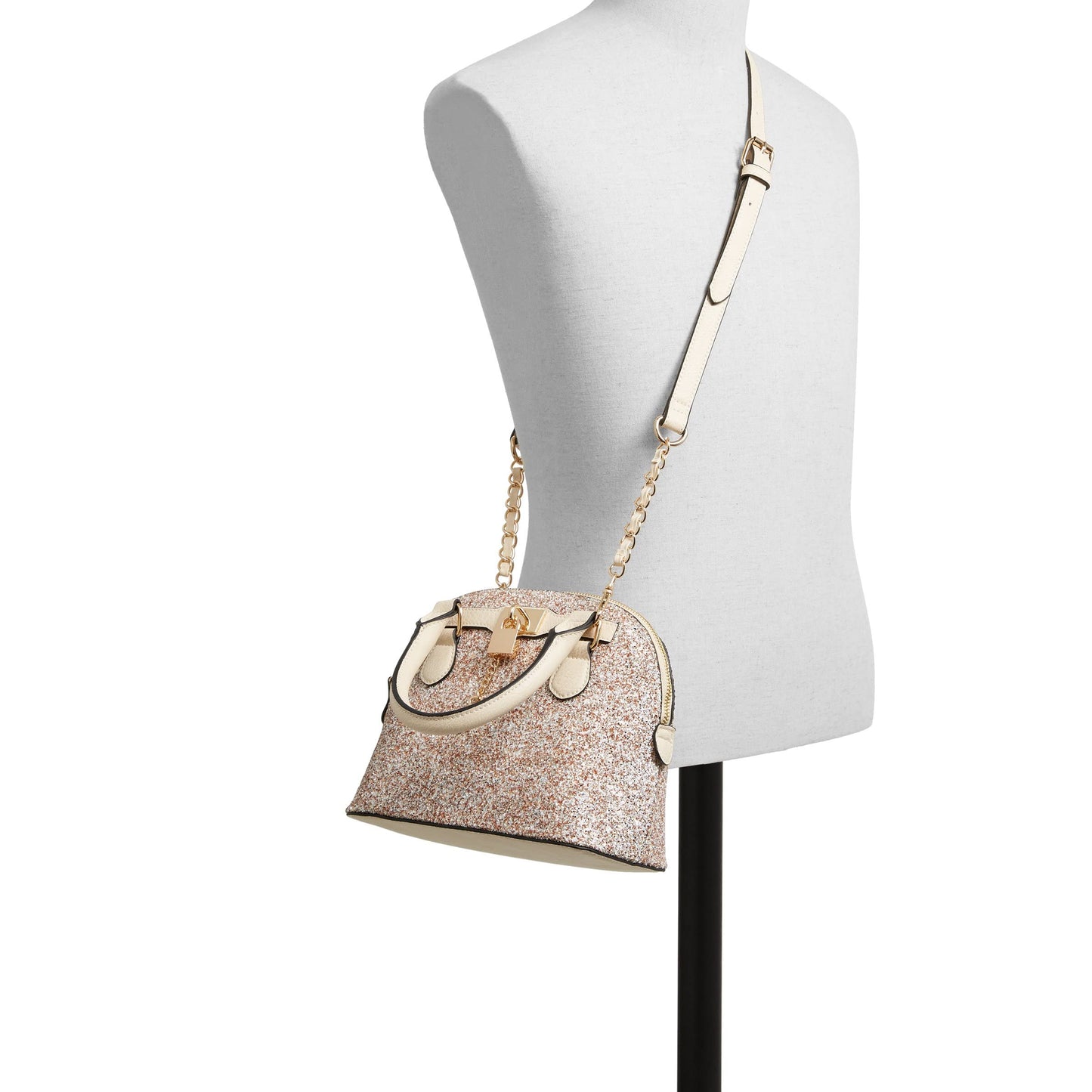 Aldo Women's Top Handle Satchel Handbag Barland, Champagne - SaumyasStore