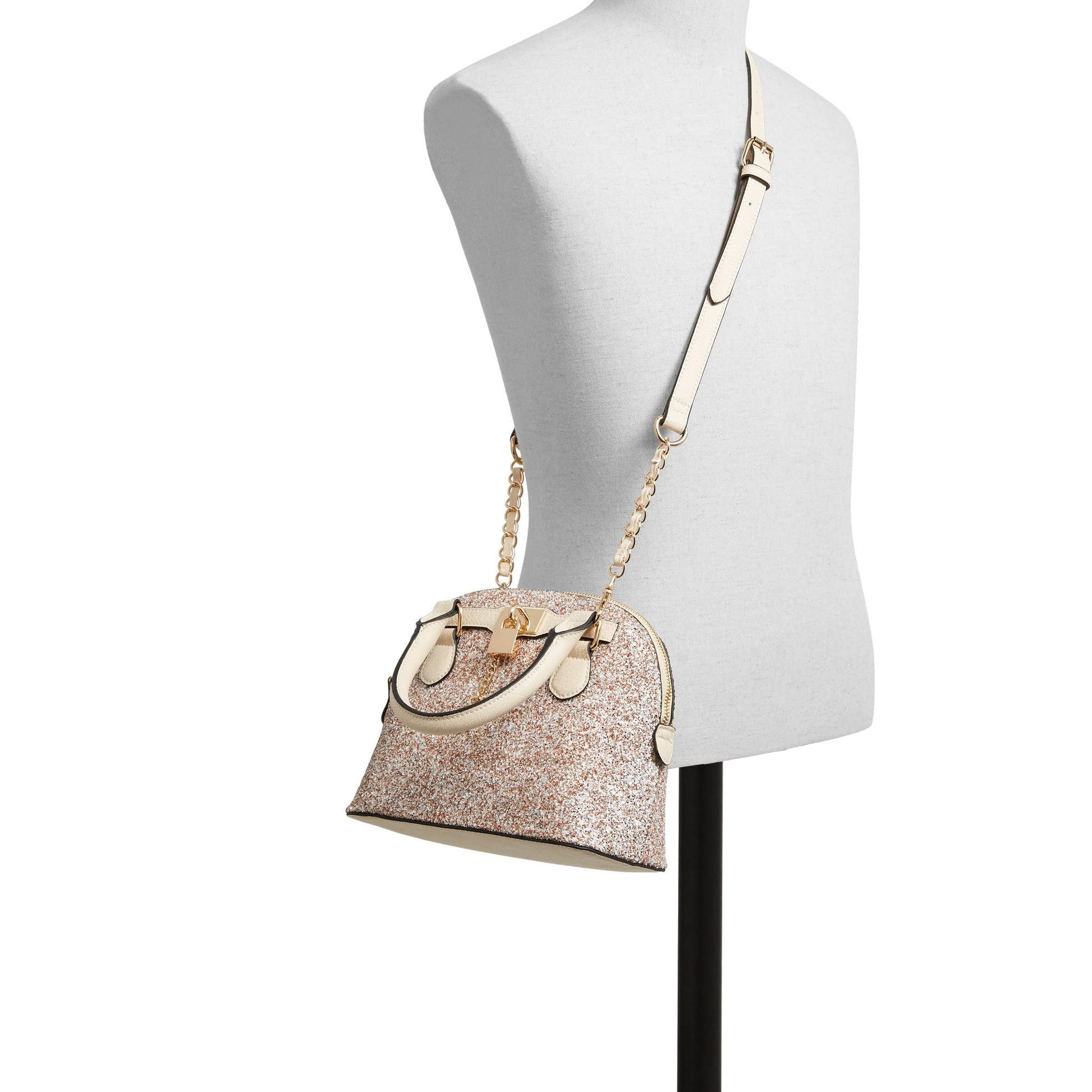 Aldo Women's Top Handle Satchel Handbag Barland, Champagne - SaumyasStore