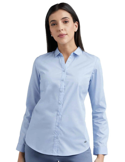 Allen Solly Women's Regular Fit Shirt (AHSFWRGPO10963_Blue SaumyasStore
