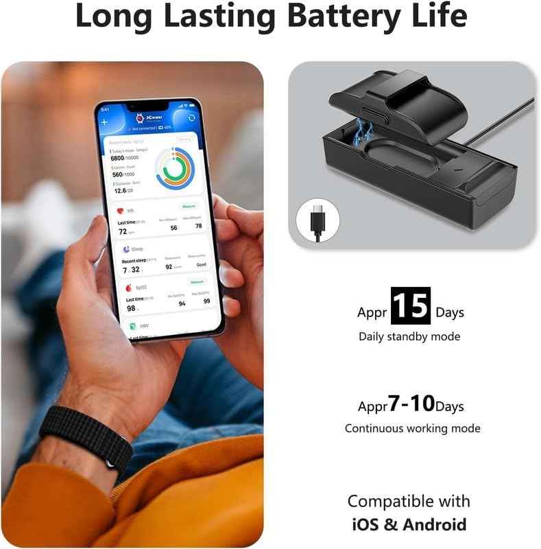 Anvique Smart Fitness Tracker, Health Monitoring Wristband, Multi-Sport Mode, Sleep Tracking, No Subscription (Black) SaumyasStore