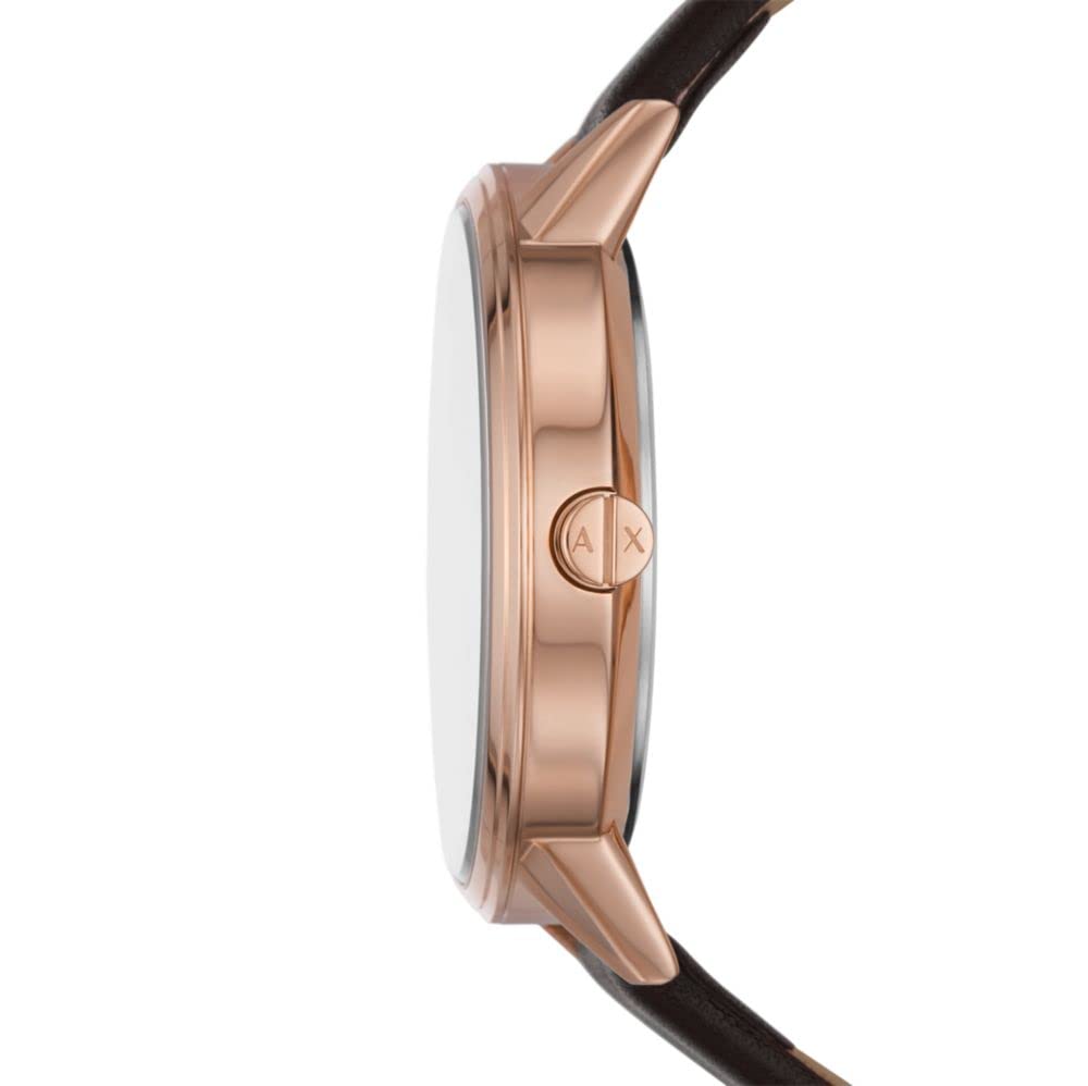 Armani Exchange Analog Silver Dial Men's Watch-AX2756 Genuine Leather, Brown Strap SaumyasStore