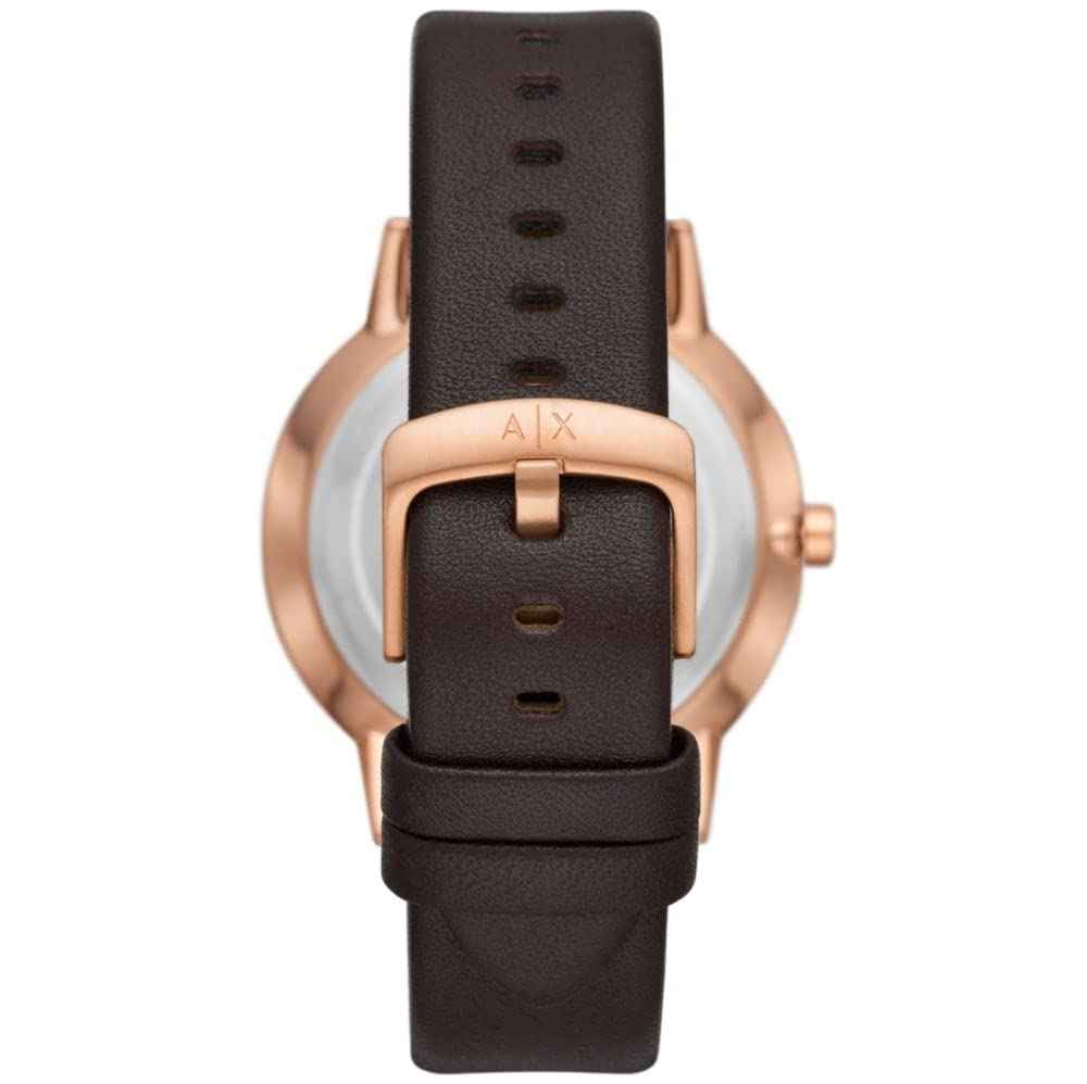 Armani Exchange Analog Silver Dial Men's Watch-AX2756 Genuine Leather, Brown Strap SaumyasStore