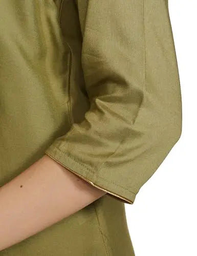 BIBA WOMEN SOLID; EMBROIDRED STRAIGHT SALWAR KURTA DUPATTA(SKDASSORTED8817E_SAP GREEN_40) SaumyasStore