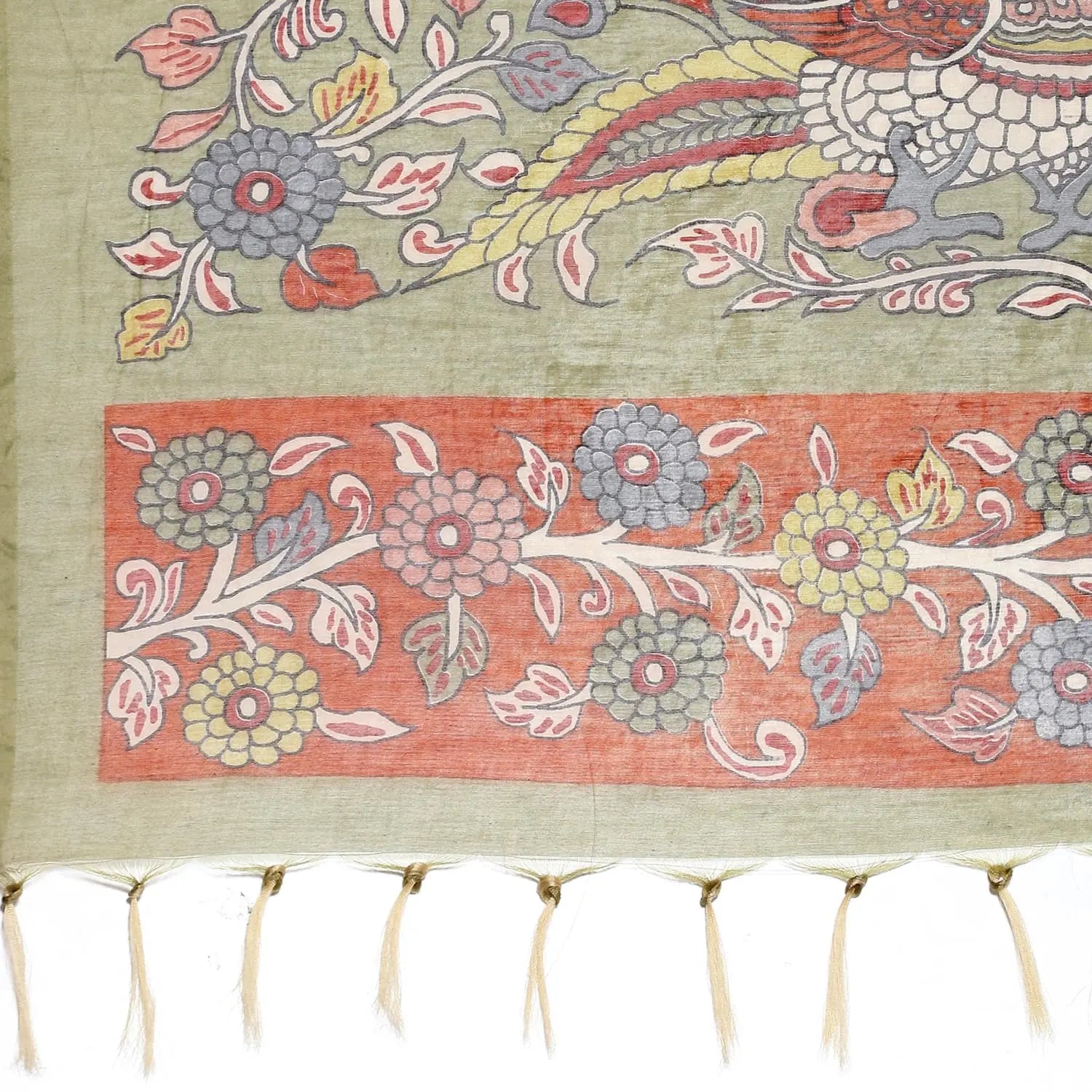 BIBA WOMEN YARNDYED ASYMMETRIC SALWAR KURTA DUPATTA(SKDKALAMKAR9002_BURNT ORANGE_42) SaumyasStore