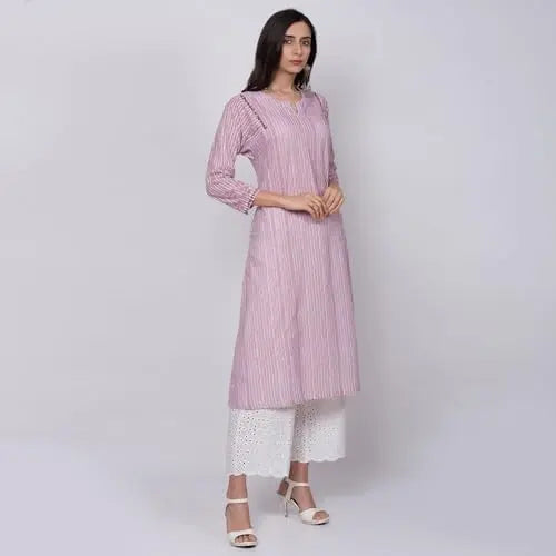 BIBA Women's Cotton Suit Set (SKDASSORTED6431ESS22PNK_Pink SaumyasStore