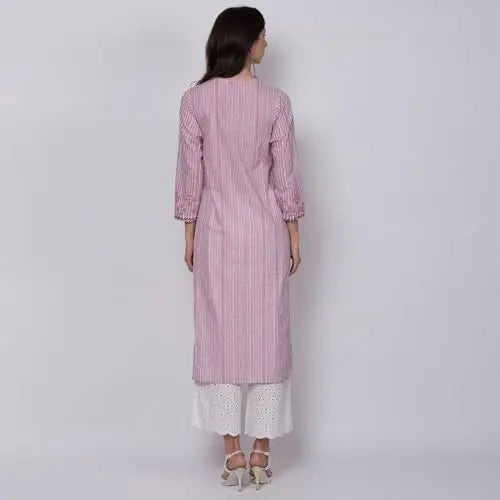 BIBA Women's Cotton Suit Set (SKDASSORTED6431ESS22PNK_Pink SaumyasStore