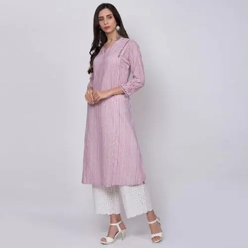BIBA Women's Cotton Suit Set (SKDASSORTED6431ESS22PNK_Pink SaumyasStore