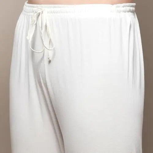 BIBA Women's Rayon Suit Set (SKDASRTD8777ESS23WHTBLU_White-Blue SaumyasStore