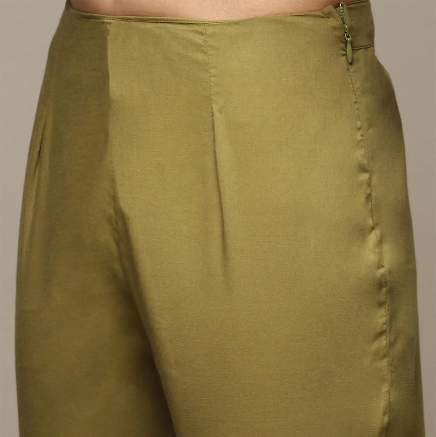 BIBA Womens Cotton Women Printed Salwar Kurta Suit Set(Skd7057E_Mehandi_38), Blue, X-Large SaumyasStore