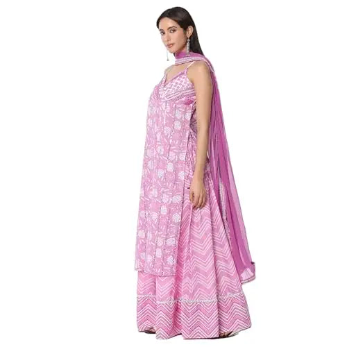 Biba Women's Pure Cotton Kurta Set (SKDJAPUD10736SS25PNK_Pink SaumyasStore