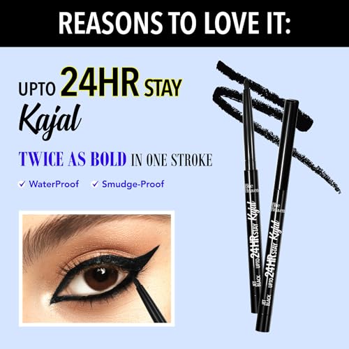 Blue Heaven Dramatic Eyes Essential Make-up Set - Black Eyeliner, 24Hr Stay Kajal, Micellar Cleansing Water, Lash Twist Mascara, 141ml + 0.30g SaumyasStore