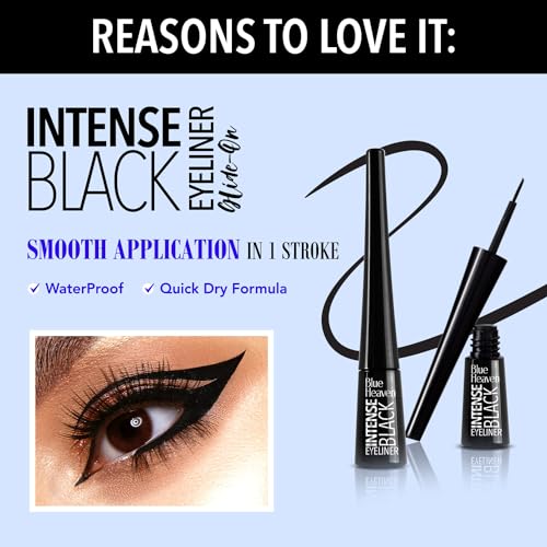Blue Heaven Dramatic Eyes Essential Make-up Set - Black Eyeliner, 24Hr Stay Kajal, Micellar Cleansing Water, Lash Twist Mascara, 141ml + 0.30g SaumyasStore