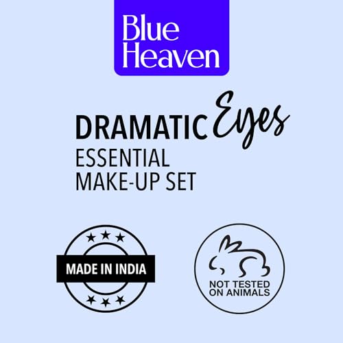 Blue Heaven Dramatic Eyes Essential Make-up Set - Black Eyeliner, 24Hr Stay Kajal, Micellar Cleansing Water, Lash Twist Mascara, 141ml + 0.30g SaumyasStore