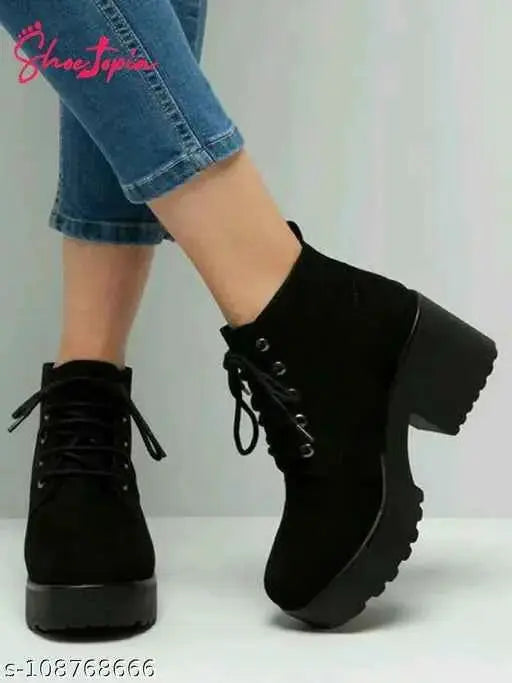 Boots For Women (Boot-MSD-Black) SaumyasStore