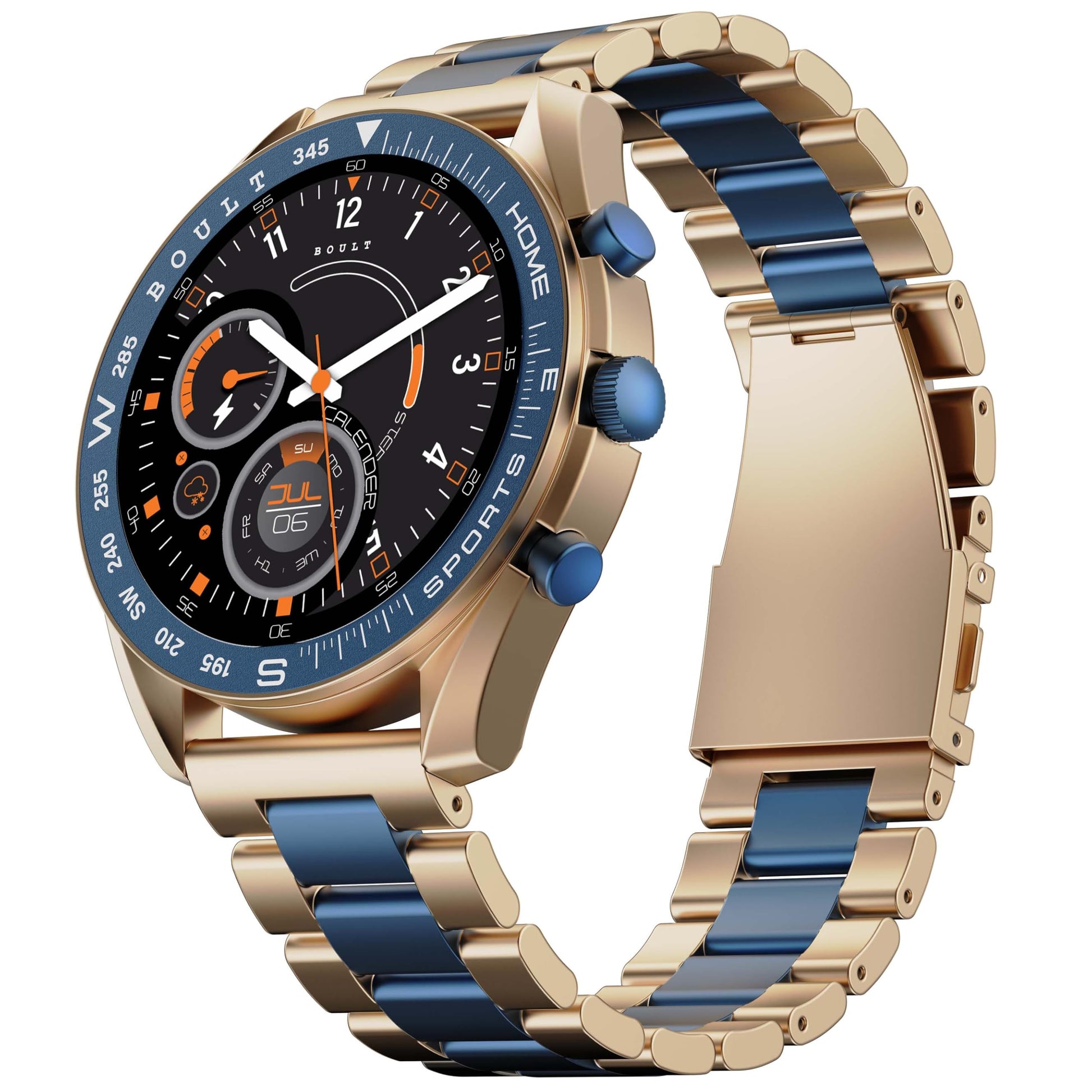 Boult Newly Launched Mirage Smart Watch 1.39''HD Screen, Bluetooth Calling, IP67, Zinc Alloy Frame, 500 Nits Brightness, AI Voice Assistant, SpO2 Monitoring, 120+ Sports Mode (Amber Blue) SaumyasStore
