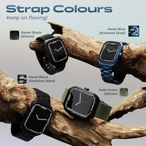 Boult Newly Launched Trail Smart Watch 2.01'' 3D Curved HD Display, BT Calling, Working Crown, 190+Watchfaces, 500 Nits Brightness, AI Voice Assistant, SpO2 Monitoring, 120+ Sports Mode (Jade Green) SaumyasStore