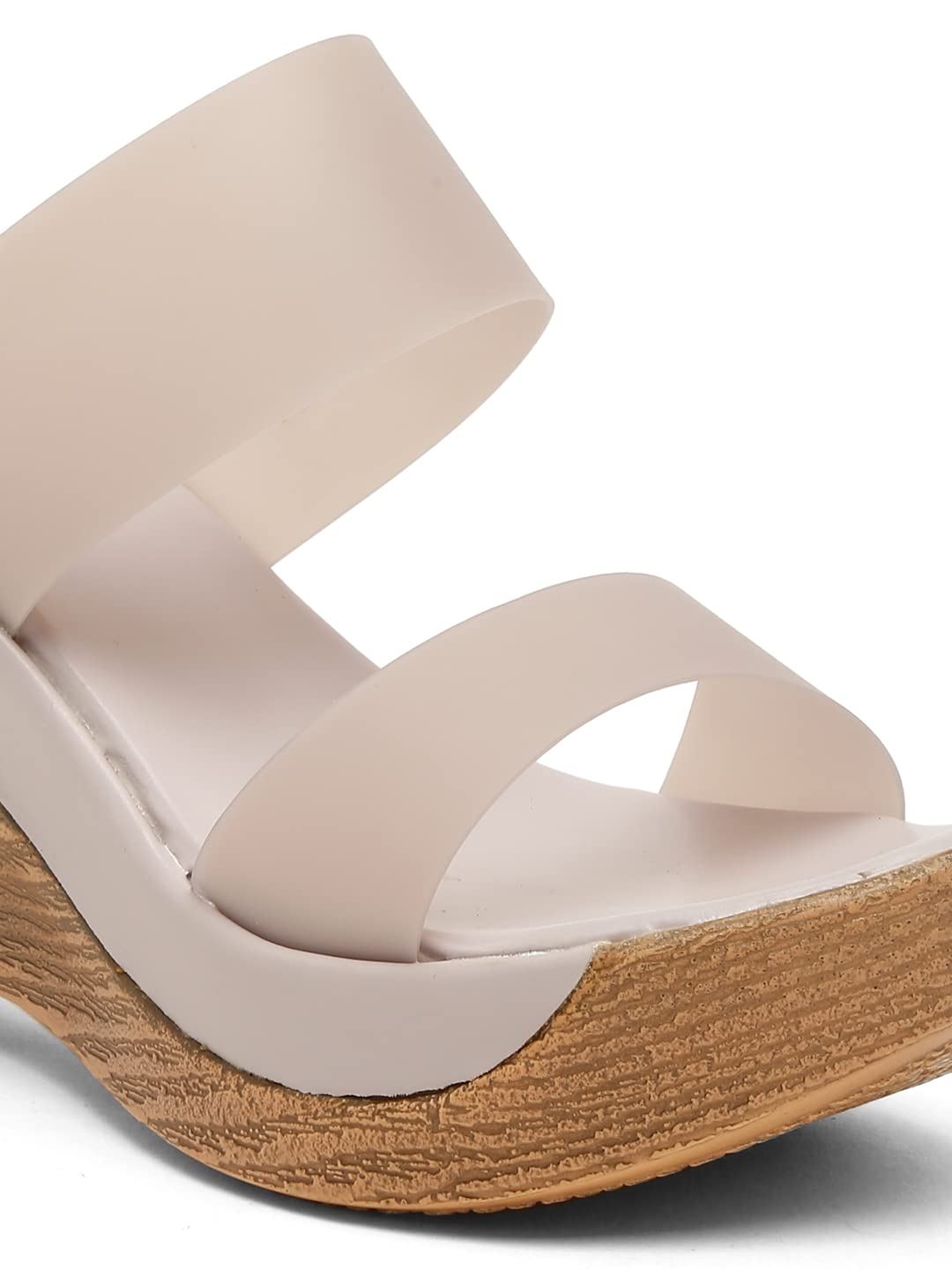 Bruno Manetti Women's Grey Slipon Back Open Round Toe Comfort Wedges - SaumyasStore