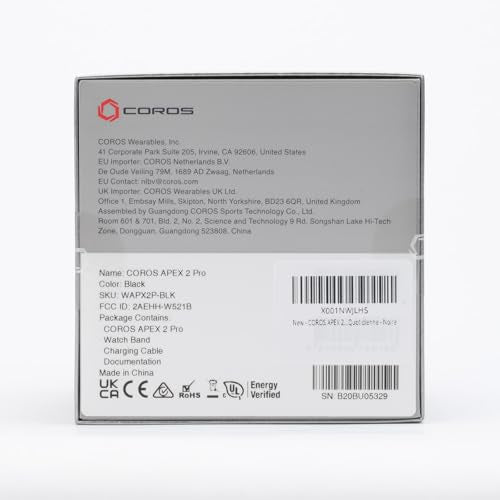 COROS APEX 2 Pro GPS Outdoor Watch, 1.2" Sapphire Screen, 21 Days/40 Hours Battery Life, Offline Maps, Heart Rate Monitor, Music, Triathlon, Multisport, Training Plan and Workout-Black SaumyasStore