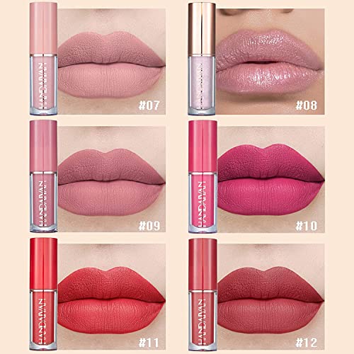 COSLUXE 12Pcs Velvet Matte Liquid Lipstick Set, Waterproof Long Lasting Non-Stick Cup Not Fade Nude Lip Gloss Set, UP TO 24 HOURS, Professional Lip Makeup Gift Kit for Women Girl 2.5x12 SaumyasStore