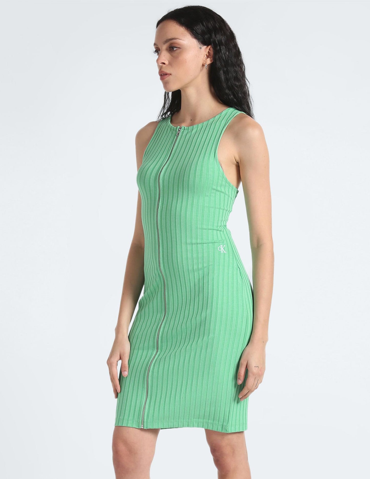 Calvin Klein Women's Viscose Bodycon Above The Knee Dress (Neptunes Wave) - SaumyasStore