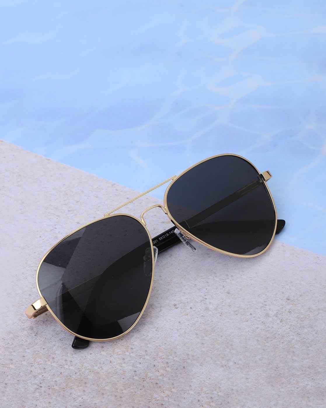Carlton London Premium Gold with Black Toned & Polarised Lens Aviator Sunglass for men SaumyasStore