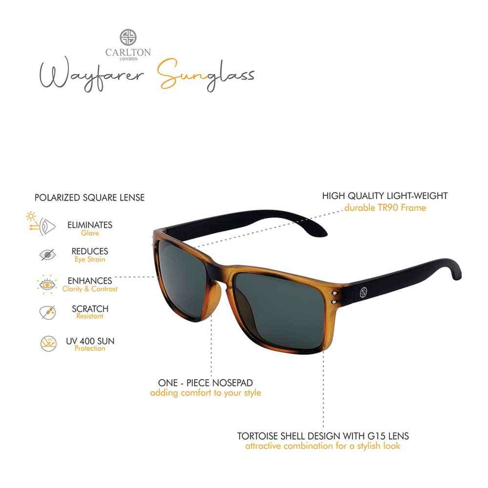 Carlton London-Premium-Men's-Multi Toned Polarised and UV Protected Lens Square SunglassesCLSM143 SaumyasStore