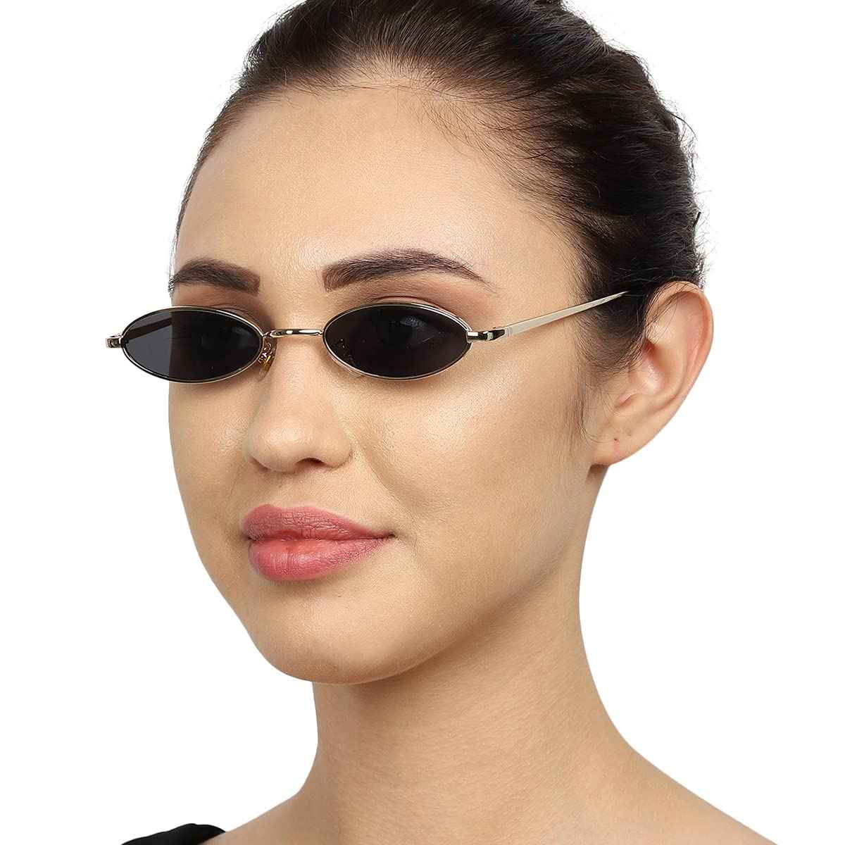 Carlton London Unisex UV Protected Lens Oval Sunglasses (Gold-Toned) (One Size) SaumyasStore