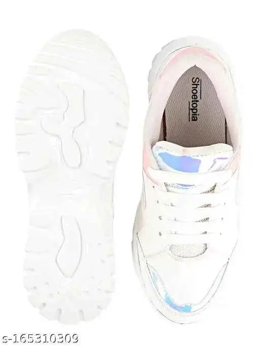 Casual Comfortable, Walking, Running Shoes For Girls For Women (White) SaumyasStore