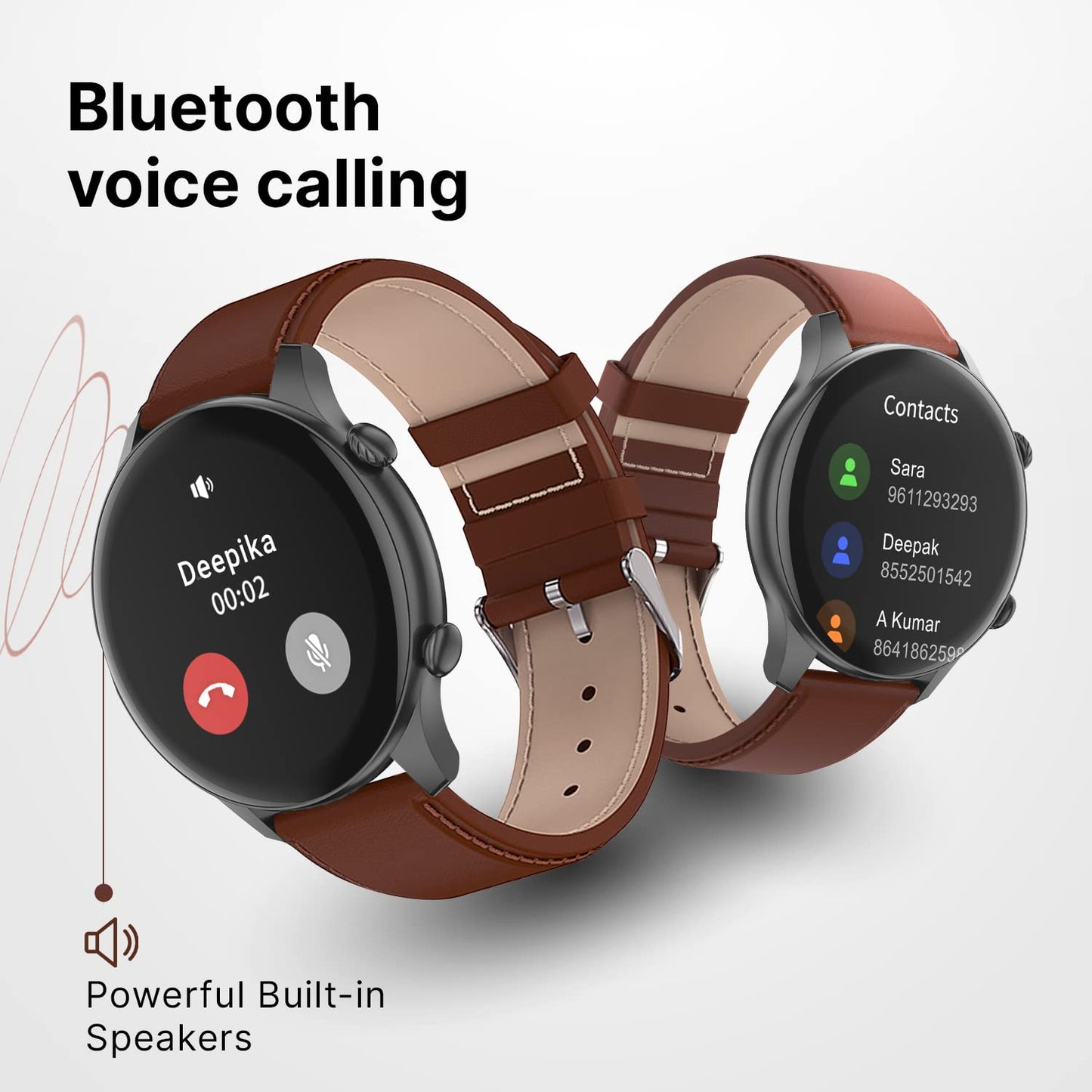 CrossBeats Orbit Infiniti 2.0, Large 1.43'' AMOLED Display Smartwatch with Ai ENC BT Calling,1000+Songs 4GB Storage, Connect TWS,10 Days Battery,Always on Display,300+Sports Modes, Free Strap Brown SaumyasStore