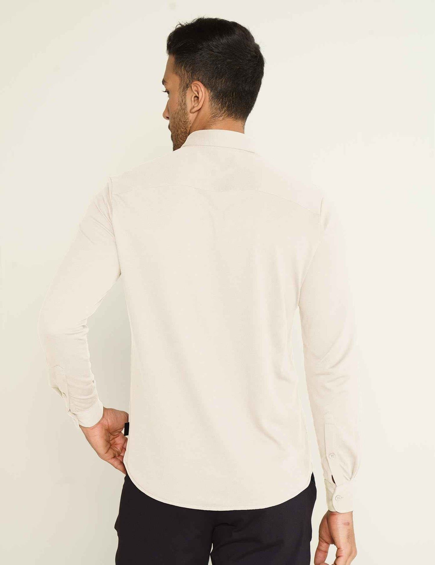 DAMENSCH Constant Cotton Thermoregulating Pique Full Shirts-Pack of 1-Ivory White-X-Large SaumyasStore