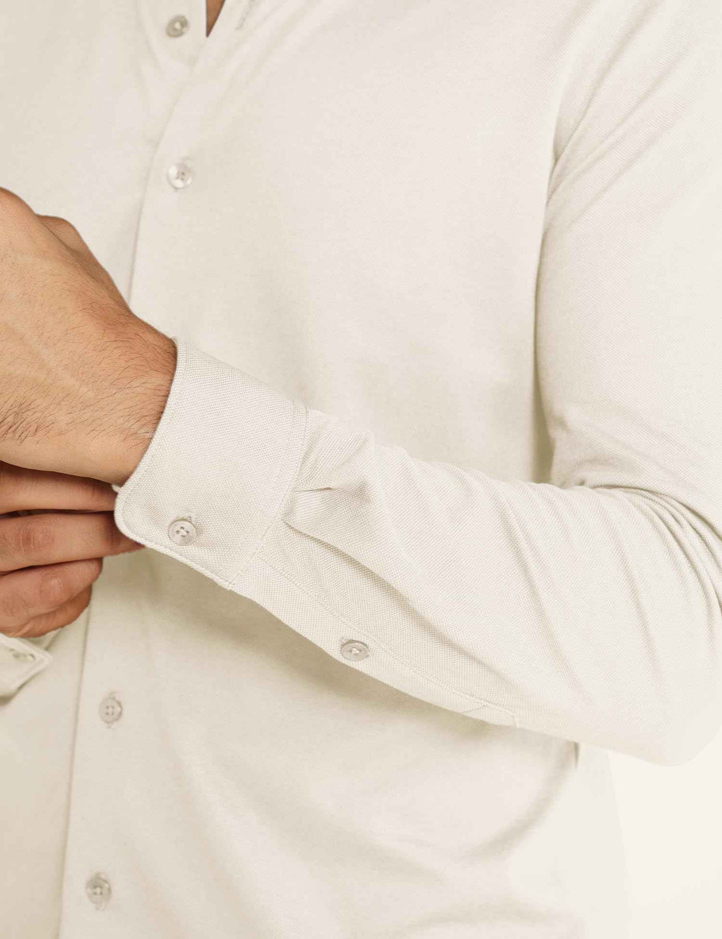 DAMENSCH Constant Cotton Thermoregulating Pique Full Shirts-Pack of 1-Ivory White-X-Large SaumyasStore