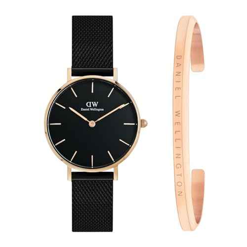 Daniel Wellington Petite Unisex Black Round Dial Analog Watch with Bracelet - DW00500021K SaumyasStore