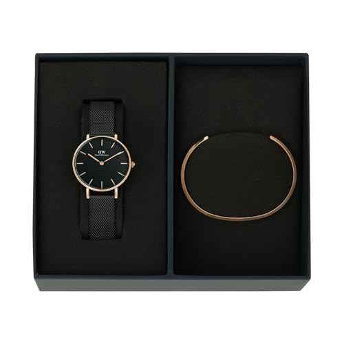 Daniel Wellington Petite Unisex Black Round Dial Analog Watch with Bracelet - DW00500021K SaumyasStore